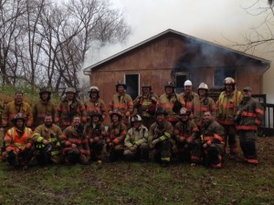 Local fire-fighters from Delano and nearby townships trained by fighting a fire on ILI property.